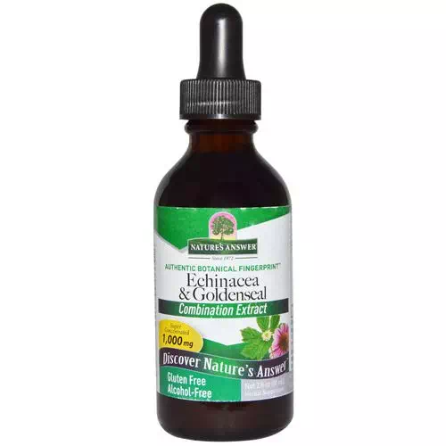 Nature's Answer, Echinacea & Goldenseal, Alcohol-Free, 1,000 mg, 2 fl oz (60 ml) Review