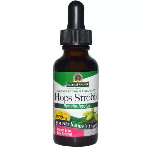 Nature's Answer, Hops Strobile, Low Alcohol, 2000 mg, 1 fl oz (30 ml) Review