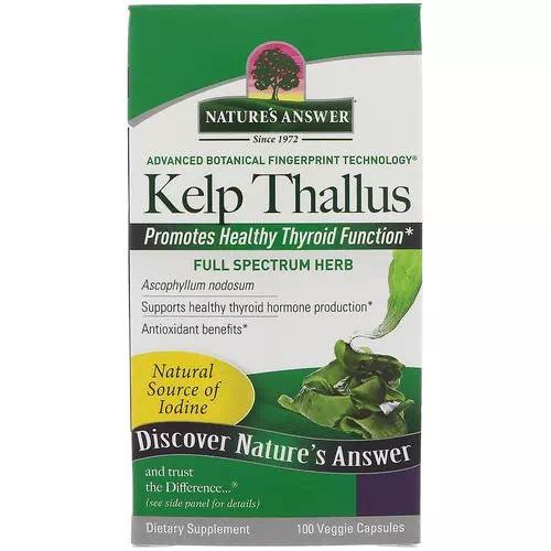 Nature's Answer, Kelp Thallus, 100 Veggie Capsules Review