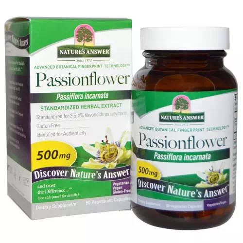Nature's Answer, Passionflower, 500 mg, 60 Vegetarian Capsules Review