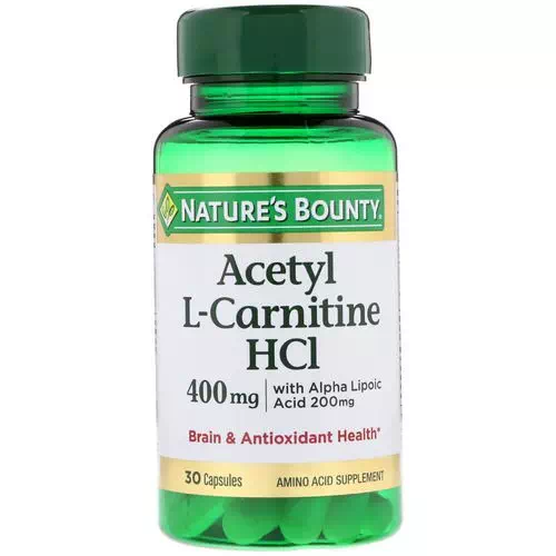 Nature's Bounty, Acetyl L-Carnitine HCI, 400 mg, 30 Capsules Review