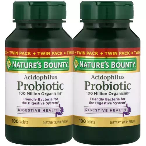Nature's Bounty, Acidophilus Probiotic, Twin Pack, 100 Tablets Each Review