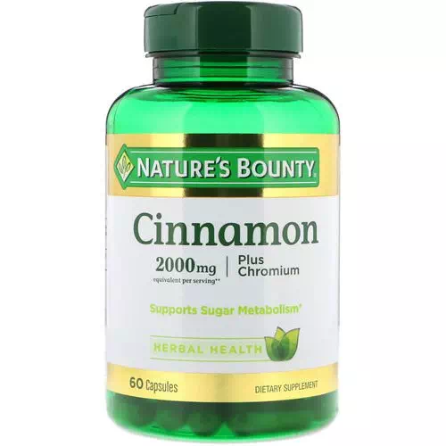 Nature's Bounty, Cinnamon, Plus Chromium, 2000 mg, 60 Capsules Review