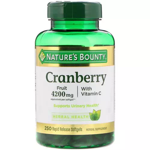 Nature's Bounty, Cranberry, With Vitamin C, 250 Rapid Release Softgels Review