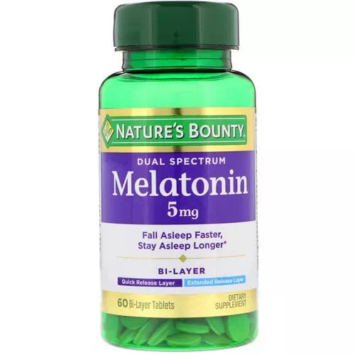 Nature's Bounty, Dual Spectrum, Melatonin, 5 mg, 60 Bi-Layer Tablets Review