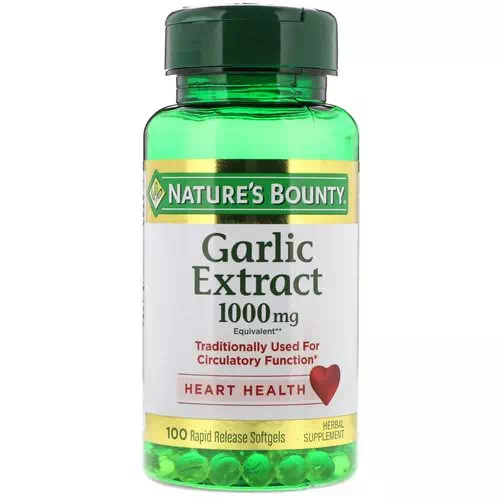 Nature's Bounty, Garlic Extract, 1,000 mg, 100 Rapid Release Softgels Review