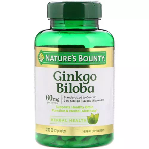 Nature's Bounty, Ginkgo Biloba, 60 mg, 200 Capsules Review