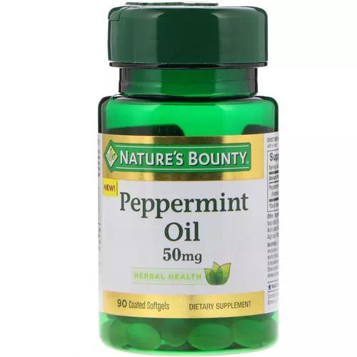 Nature's Bounty, Peppermint Oil, 50 mg, 90 Coated Softgels Review
