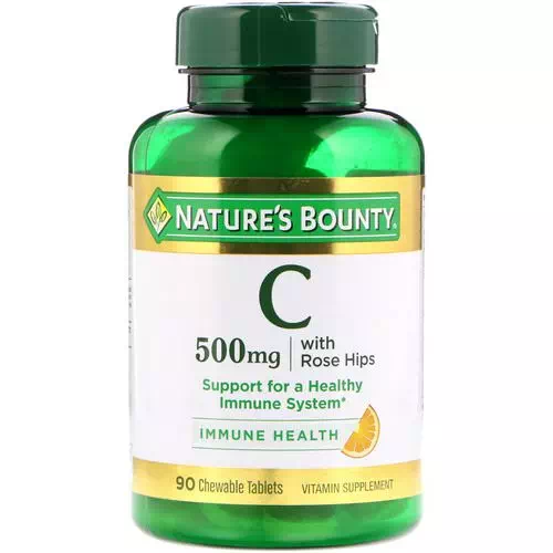 Nature's Bounty, Vitamin C with Rose Hips, Natural Orange Flavor, 500 mg, 90 Chewable Tablets Review