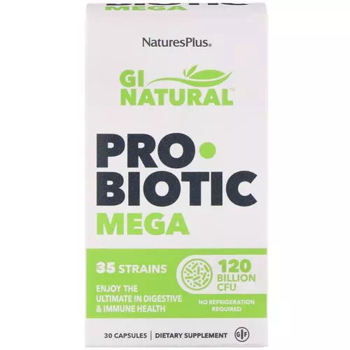 Nature's Plus, GI Natural Probiotic Mega, 120 Billion CFU, 30 Capsules Review