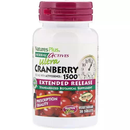 Nature's Plus, Herbal Actives, Ultra Cranberry 1500, 1,500 mcg, 30 Vegetarian Tablets Review