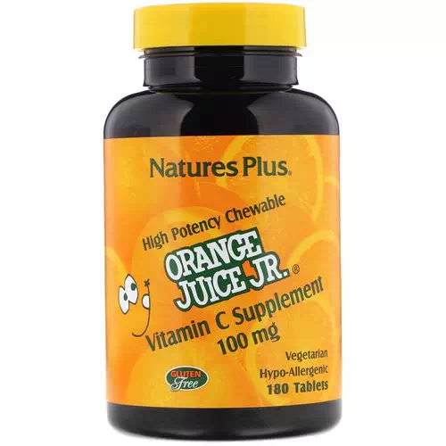 Nature's Plus, Orange Juice Jr, Vitamin C Supplement, 100 mg, 180 Tablets Review