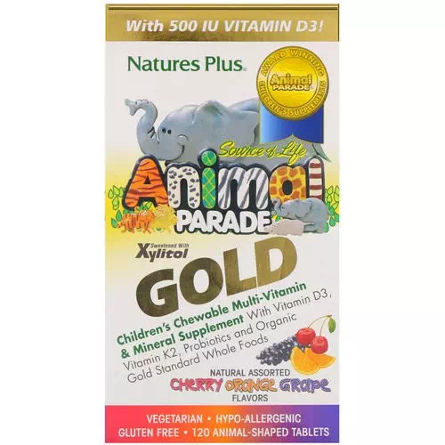 Nature's Plus, Source of Life Animal Parade Gold, Children's Chewable Multi-Vitamin & Mineral Supplement, Natural Assorted Flavors, 120 Animal-Shaped Tablets Review