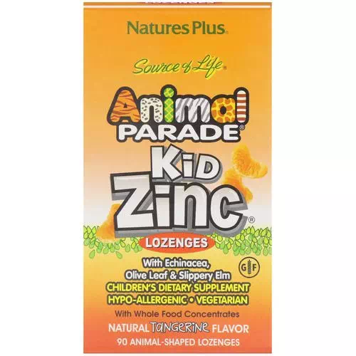 Nature's Plus, Source of Life, Animal Parade, Kid Zinc Lozenges, Natural Tangerine Flavor, 90 Animal-Shaped Lozenges Review