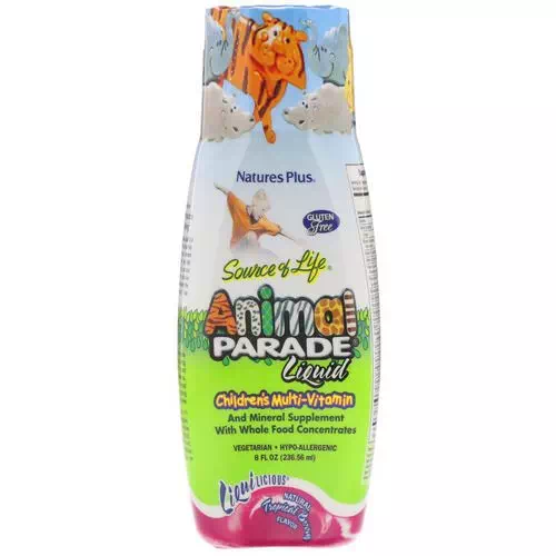 Nature's Plus, Source of Life, Animal Parade Liquid, Children's Multi-Vitamin, Natural Tropical Berry Flavor, 8 fl oz (236.56 ml) Review