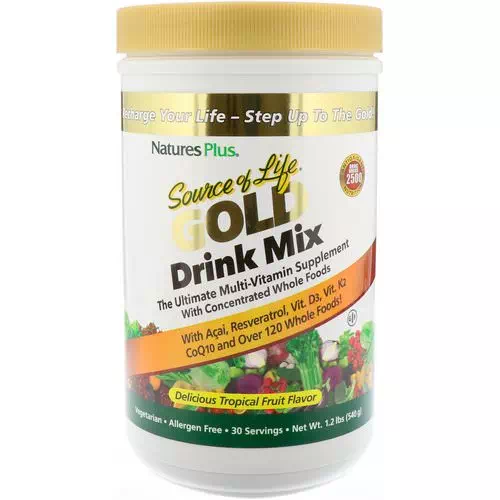 Nature's Plus, Source of Life Gold Drink Mix, Delicious Tropical Fruit Flavor, 1.2 lbs (540 g) Review