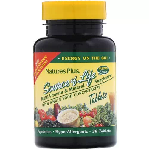 Nature's Plus, Source of Life, Multi-Vitamin & Mineral Supplement with Whole Food Concentrates, 30 Tablets Review