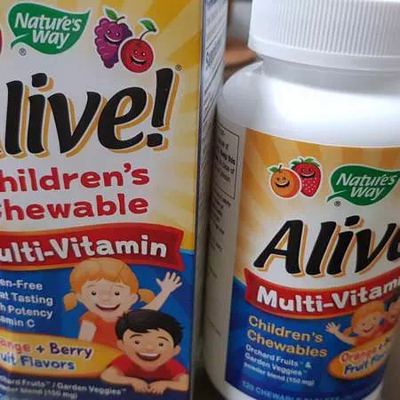 Nature's Way, Alive! Children's Chewable Multi-Vitamin, Orange + Berry Fruit Flavors, 120 Chewable Tablets Review