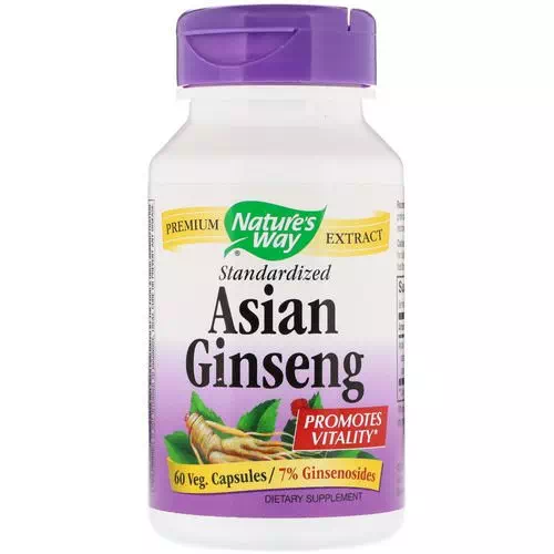 Nature's Way, Asian Ginseng, Standardized, 60 Veggie Caps Review