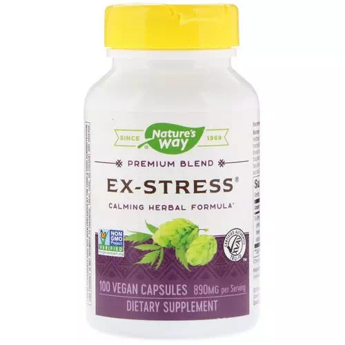 Nature's Way, Ex-Stress, Calming Herbal Formula, 890 mg, 100 Vegan Capsules Review