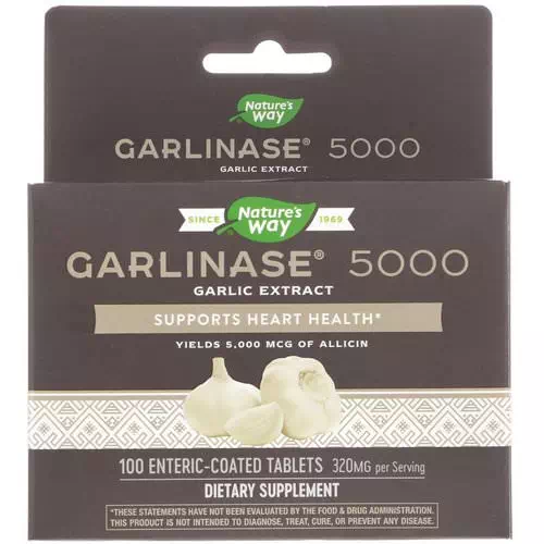 Nature's Way, Garlinase 5000, 320 mg, 100 Enteric-Coated Tablets Review
