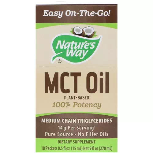 Nature's Way, MCT Oil, 18 Packets, 0.5 fl oz (15 ml) Each Review