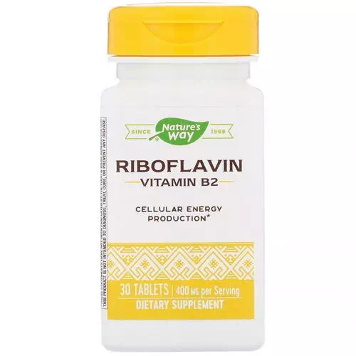 Nature's Way, Riboflavin Vitamin B2, 400 mg, 30 Tablets Review