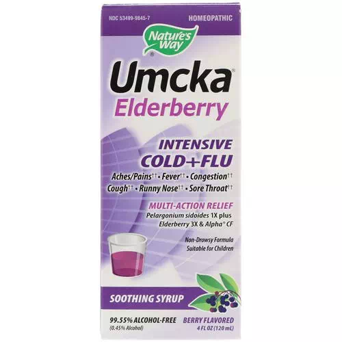 Nature's Way, Umcka Elderberry, Intensive Cold+Flu, Soothing Syrup, Berry Flavor, 4 fl oz (120 ml) Review