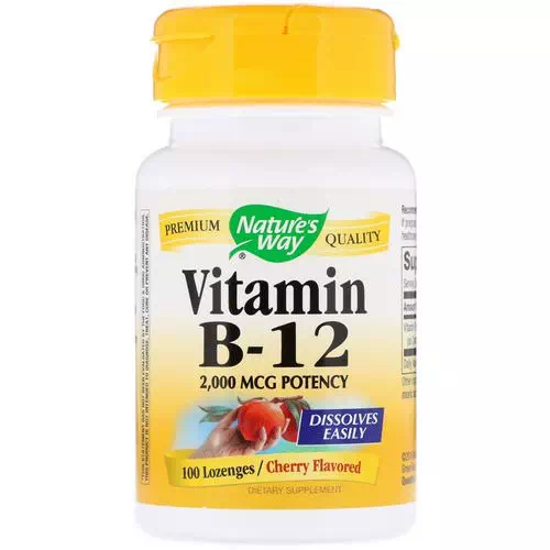 Nature's Way, Vitamin B-12, Cherry Flavored, 2,000 mcg, 100 Lozenges Review