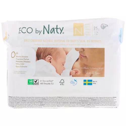 Naty, Diapers, Size N, -11 lbs (-4,5 kg), 25 Diapers Review