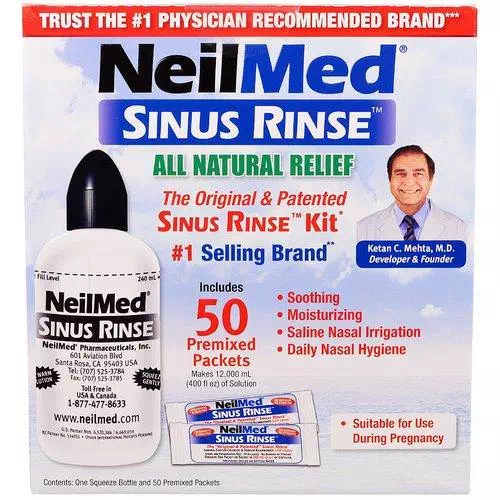 NeilMed, The Original & Patented Sinus Rinse Kit, 50 Premixed Packets, 1 Kit Review