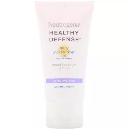 Neutrogena, Healthy Defense, Daily Moisturizer with Sunscreen, Broad Spectrum SPF 50, Sensitive Skin, 1.7 fl oz (50 ml) Review