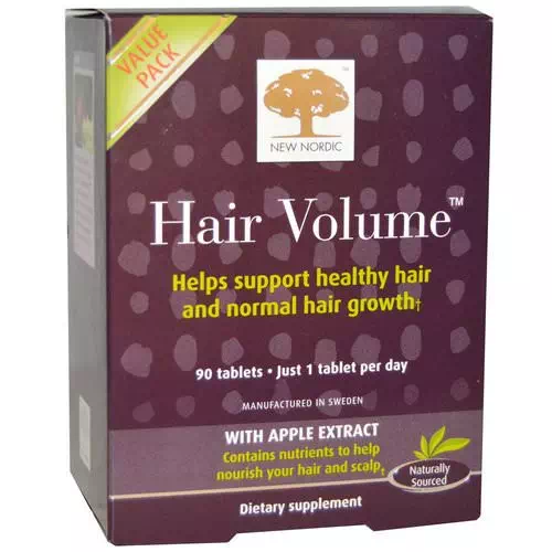 New Nordic, Hair Volume With Apple Extract, 90 Tablets Review