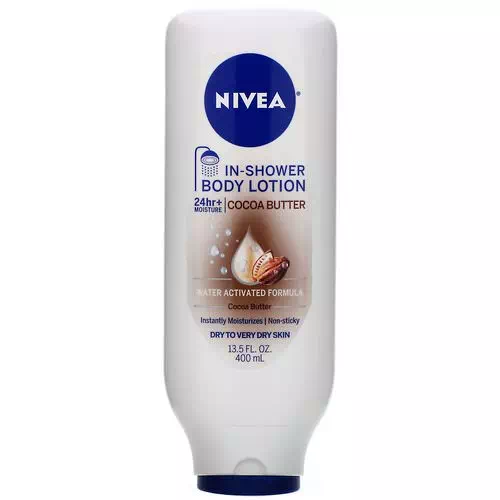 Nivea, In-Shower Body Lotion, Cocoa Butter, 13.5 fl oz (400 ml) Review