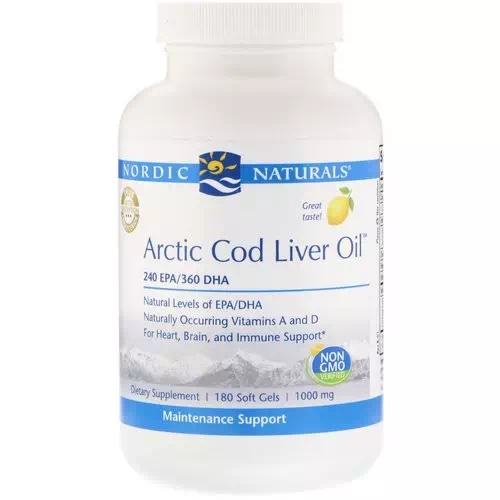 Nordic Naturals, Arctic Cod Liver Oil, Lemon, 1000 mg, 180 Softgels Review