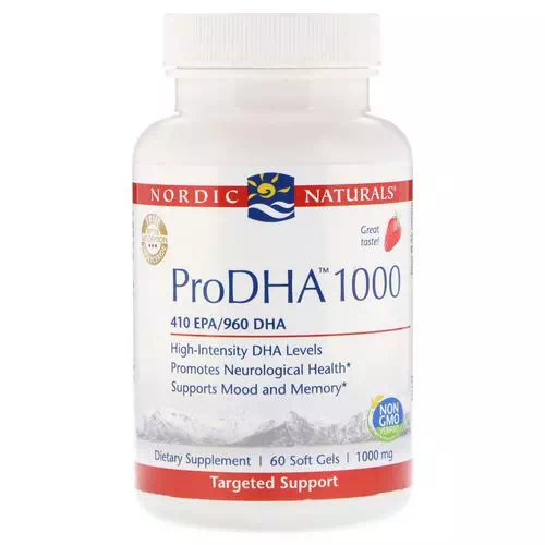 Nordic Naturals, ProDHA 1000, Strawberry, 1,000 mg, 60 Softgels Review