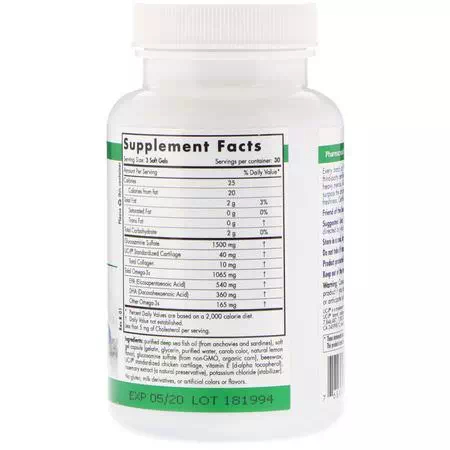 Glucosamine Chondroitin Formulas, Joint, Bone, Omega-3 Fish Oil, Omegas EPA DHA, Fish Oil, Supplements