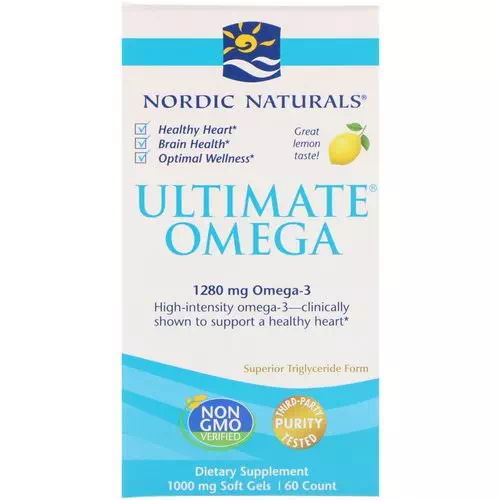 Nordic Naturals, Ultimate Omega, Lemon, 1,280 mg, 60 Soft Gels Review