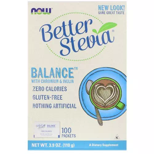 Now Foods, Better Stevia, Balance with Chromium & Inulin, 100 Packets, (1.1 g) Each Review