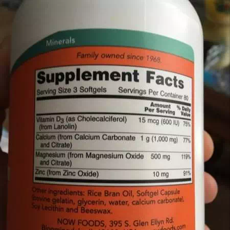 Supplements Minerals Calcium Magnesium Now Foods