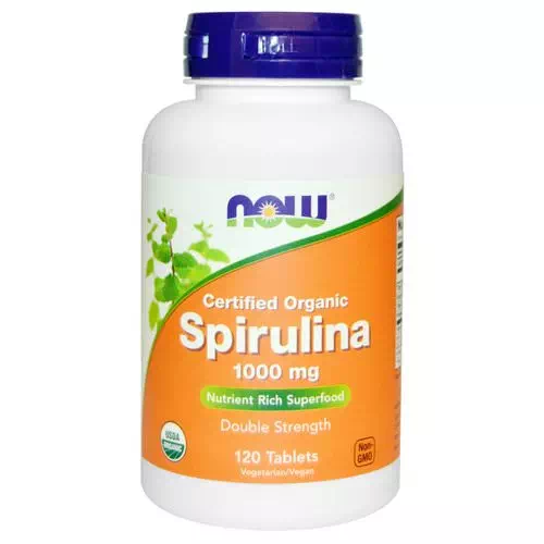 Now Foods, Certified Organic, Spirulina, 1000 mg, 120 Tablets Review