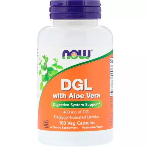 Now Foods, DGL with Aloe Vera, 400 mg, 100 Veg Capsules Review