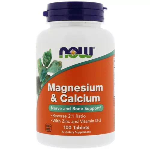 Now Foods, Magnesium & Calcium, Reverse 2:1 Ratio with Zinc and Vitamin D-3, 100 Tablets Review