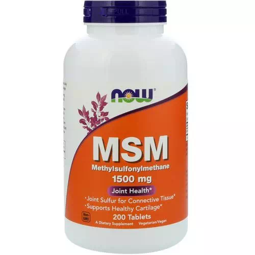 Now Foods, MSM, Methylsulphonylmethane, 1,500 mg, 200 Tablets Review