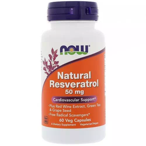 Now Foods, Natural Resveratrol, 50 mg, 60 Veg Capsules Review