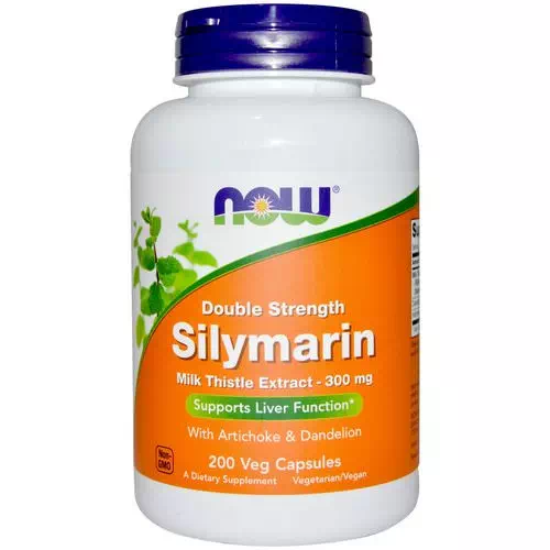 Now Foods, Silymarin, Milk Thistle Extract with Artichoke & Dandelion, Double Strength, 300 mg, 200 Veg Capsules Review