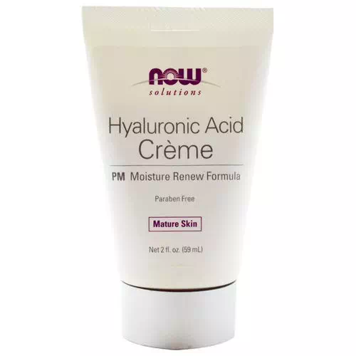 Now Foods, Solutions, Hyaluronic Acid Creme, PM Moisture Renew Formula, 2 fl oz (59 ml) Review