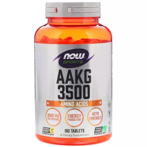 Now Foods, Sports, AAKG 3500, Amino Acids, 180 Tablets Review