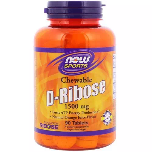 Now Foods, Sports, D-Ribose, Chewable, Natural Orange Juice Flavor, 1,500 mg, 90 Tablets Review