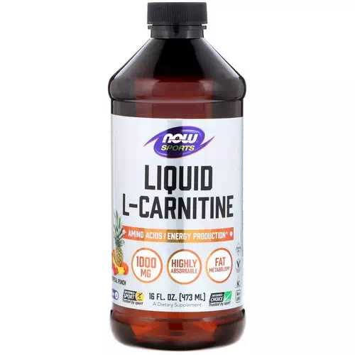 Now Foods, Sports L-Carnitine Liquid, Tropical Punch Flavor, 1,000 mg, 16 fl oz (473 ml) Review